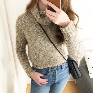 Soft Joie Chunky Cowl Neck Marbled Knit Sweater